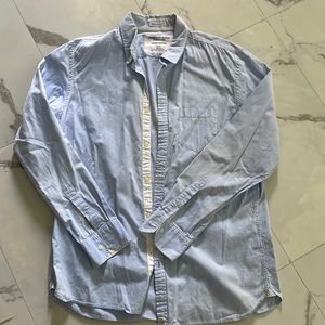 American Eagle Outfitters Light Blue Button Down Shirt Eagle a Oxford Size L